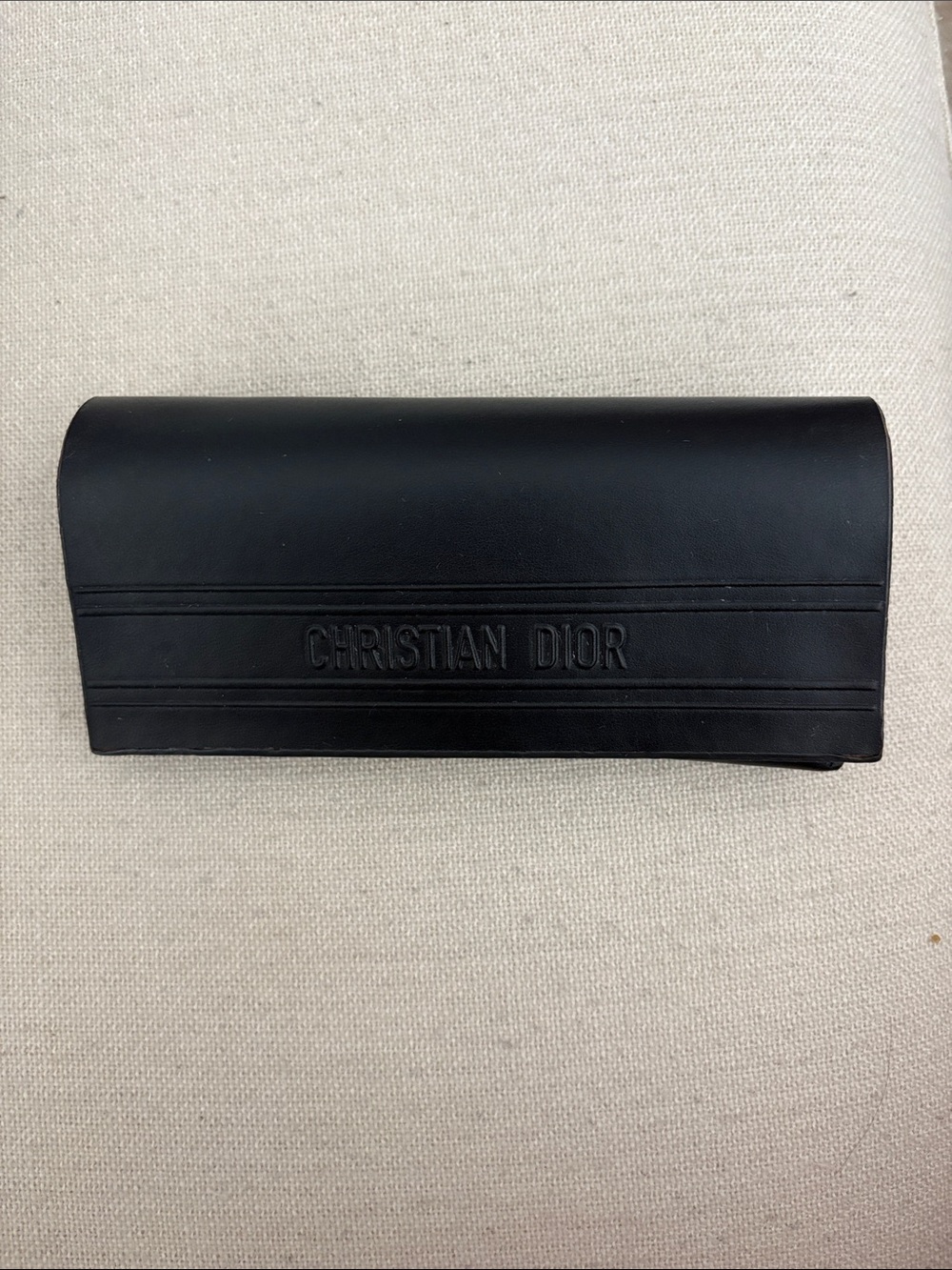Dior Black Embossed leather sunglass case - Picture 1 of 3